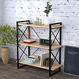 Стелаж Скіф 3-920 LD Орех Модена для будинку і офісу. Книжкова етарка для будинку у стилі лофт, фото 3