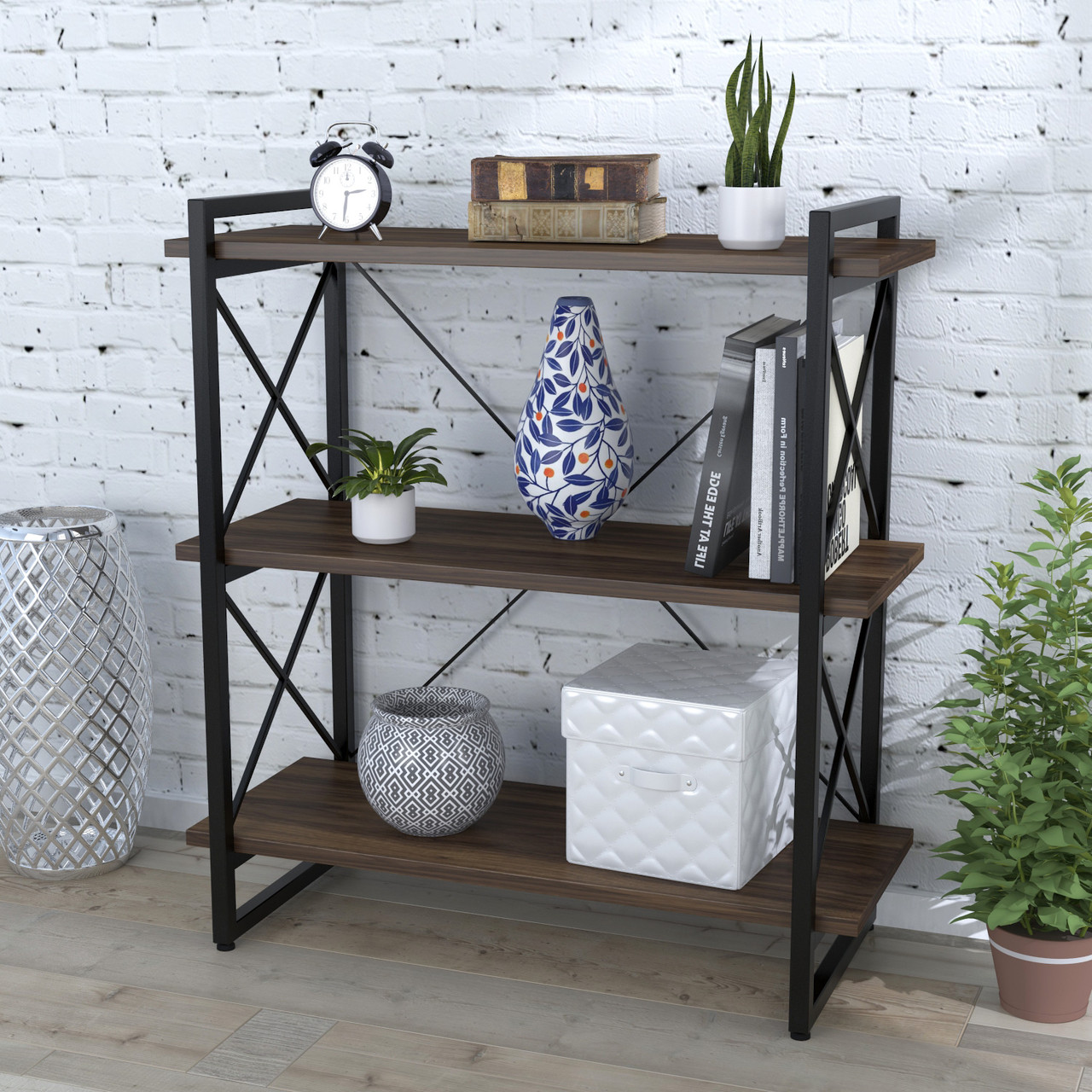 Стелаж Скіф 3-920 LD Орех Модена для будинку і офісу. Книжкова етарка для будинку у стилі лофт, фото 1