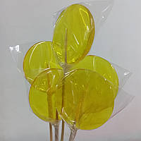 Изомальтовые конфеты леденцы на палочке (без сахара). Желтые