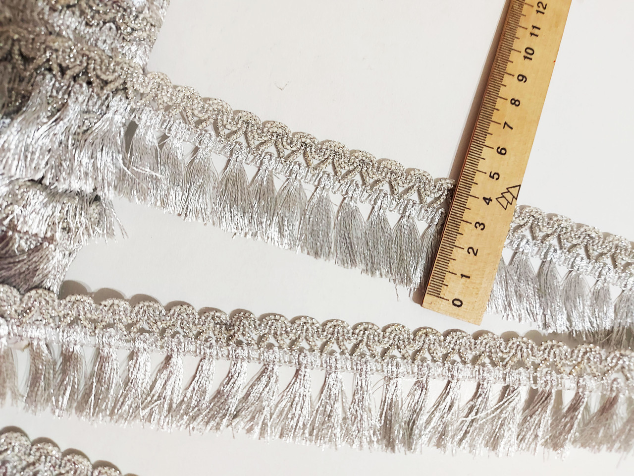 Бахрома срібло люрекс Новинка 4 см. з декоративним краєм