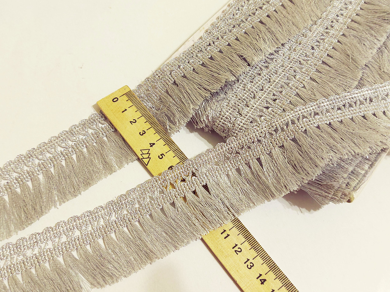 Бахрома срібло люрекс Зіг-Заг 4 см. з декоративним краєм