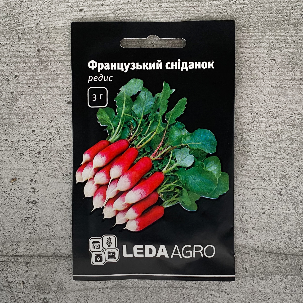 Редиска Французький Сніданок 3 г насіння пакетоване Leda Agro