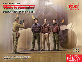 Пилоти ВВС США. «Фото на пам'ять» (1944-1945). Набір пластикових фігур у масштабі 1/32. ICM 32116