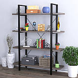 Стелаж Сінгл 4-1200 LD Венге Луїзіана для будинку і офісу. Книжкова етарка для будинку у стилі лофт, фото 3