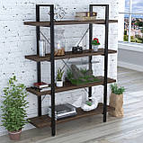 Стелаж Сінгл 4-1200 LD Венге Луїзіана для будинку і офісу. Книжкова етарка для будинку у стилі лофт, фото 4