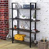 Стелаж Сингл 4-1200 LD Орех Модена для будинку і офісу. Книжкова етарка для будинку у стилі лофт, фото 4