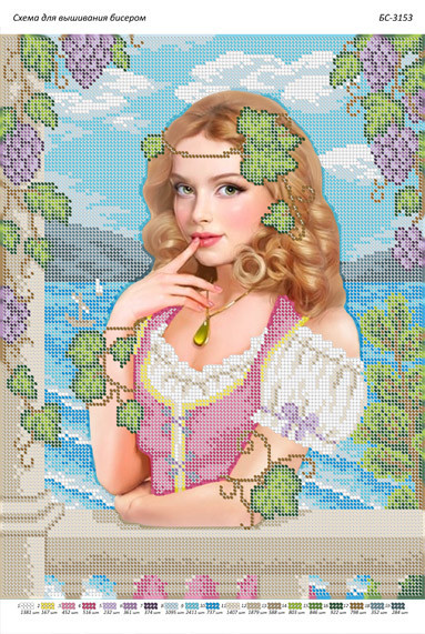 Схема для вишивання бісером БС-3153. СРЕДНЕВЕКОВАЯ КРАСАВИЦА, фото 1