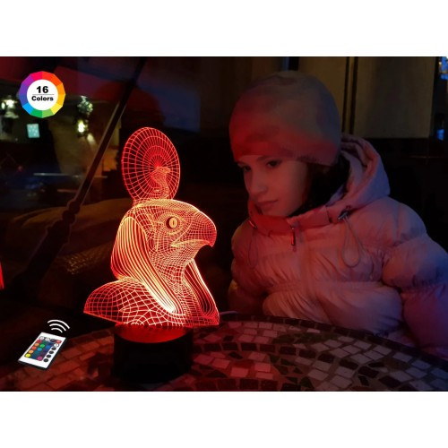 3D нічник "Ра" (ВОЛІЧНЕ ЗОБРАЖЕННЯ)+ пульт ДК + мережевий адаптер + батарейки (3ААА)  3DTOYSLAMP, фото 1