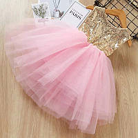 Детское нарядное пышное платье для девочки, цвет розовый, юбка фатиновая
