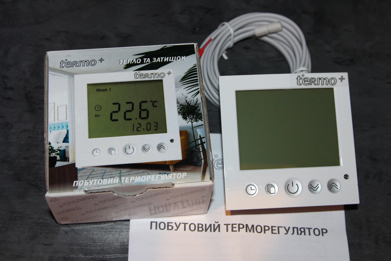 TERMO+ A016 16A Термостат пленочного теплого пола 3.6kW 2 датчика программирование на неделю - фото 4 - id-p386031456