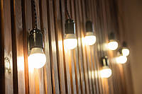 2 м. Ретро Гирлянда Сосулька - 8 матовых экономных ламп белого свечения 4вт для помещения/улицы