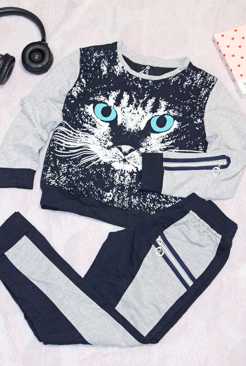 Дитячий спортивний костюм на дівчинку Кішка, фото 1