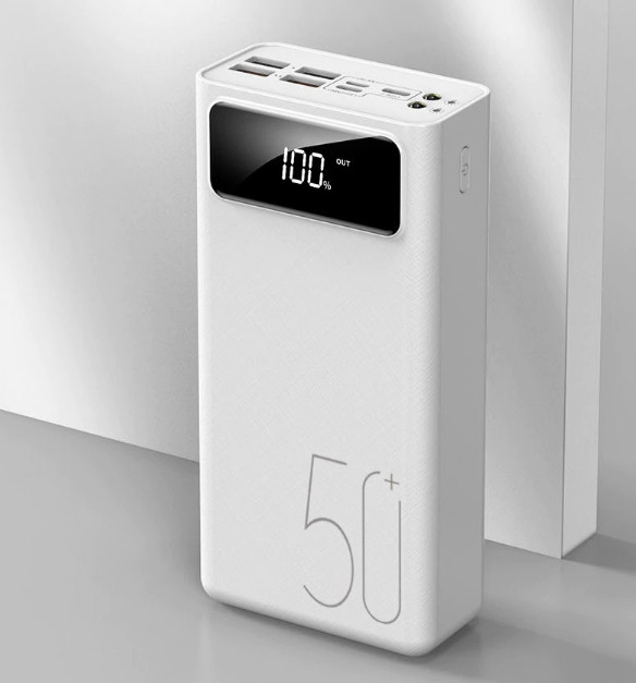 Зовнішній акумулятор Power Bank 50000mAh Повербанк (Білий)