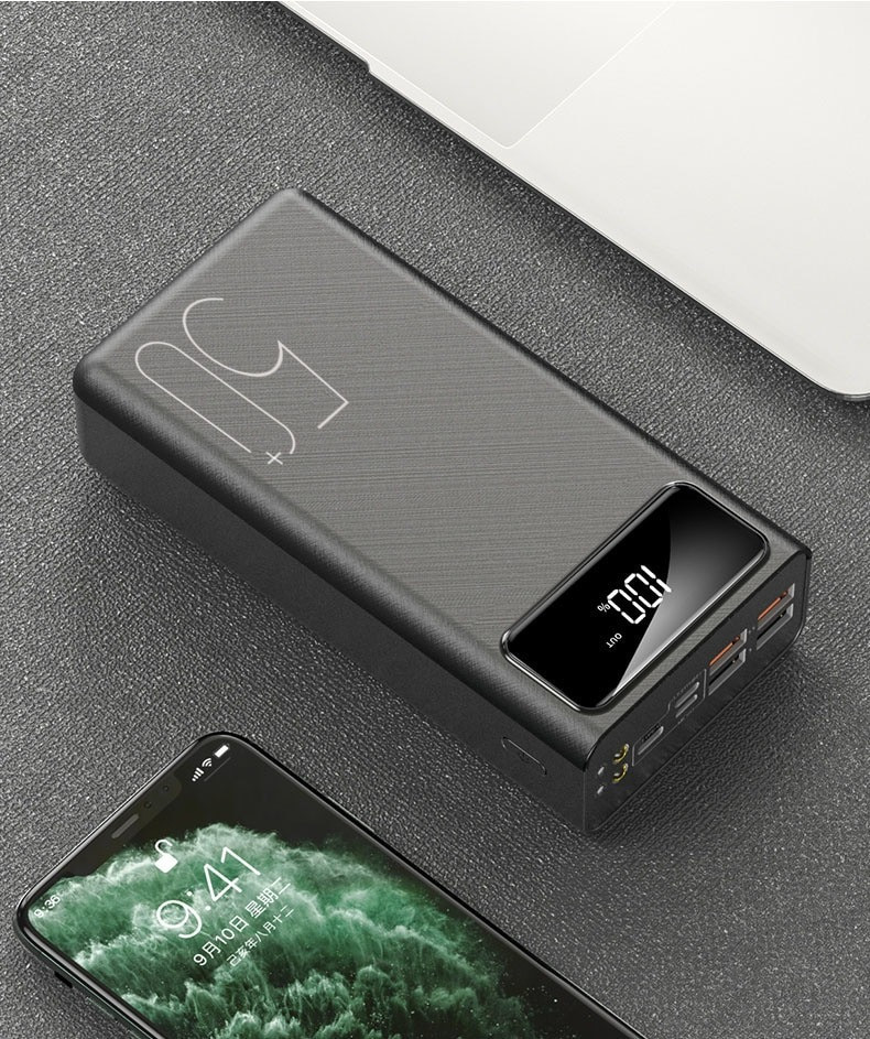 Зовнішній акумулятор Power Bank 50000mAh Повербанк (Чорний), фото 1