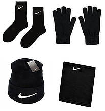 Набір Nike чоловічий = Шапка +Бафф +рукавички +шкарпетки