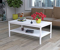 Білий журнальний столик L-1 Loft Design 90х50х41 см для будинку і офісу. Кавовий стіл з металу