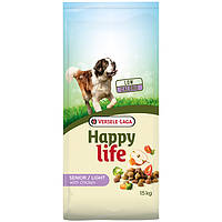 Happy Life Senior Light -Низькокалорійний сухий корм для літніх собак з проблемами зайвої ваги (курка) 15 кг