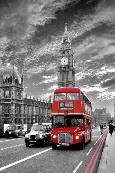 Постер London - Red Bus 61 x 91,5 см