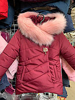 Зимняя куртка 98 104 110 на девочку Детская зимняя куртка для девочки зима на флисе