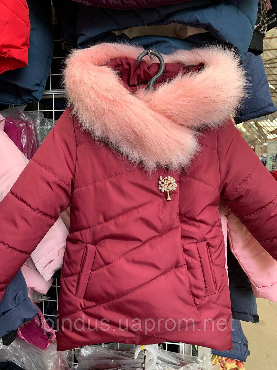 Зимова куртка 98 104 110 на дівчинку Дитяча зимова куртка для дівчинки зима на флісі