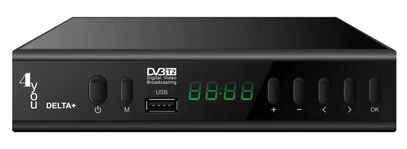 Цифровий ТВ тюнер DVB-T2 4you DELTA Plus GX6701 для телевізора, металевий корпус, 2usb
