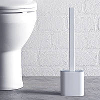 Стильный туалетный ершик с гнущейся силиконовой щеткой / Ершик для унитаза Белый