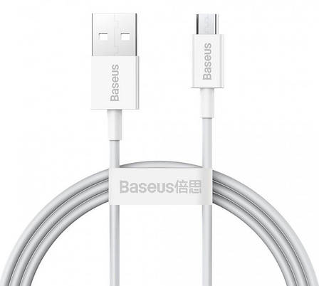 Кабель для зарядки телефона/ смартфона Baseus USB - Micro-USB 2 А 1 м Білий (CAMYS-02), фото 1