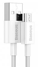 Кабель для зарядки телефона/ смартфона Baseus USB - Micro-USB 2 А 1 м Білий (CAMYS-02), фото 3