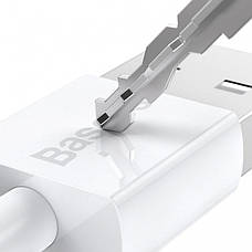 Кабель для зарядки телефона/ смартфона Baseus USB - Micro-USB 2 А 1 м Білий (CAMYS-02), фото 5