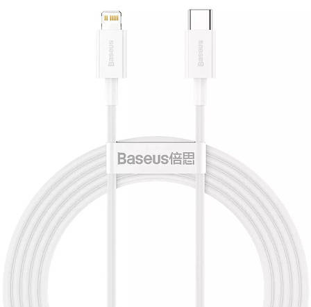 Кабель для зарядки телефона/ смартфона Baseus Type-C - Lightning 20 Вт 2 м Білий (CATLYS-C02), фото 1