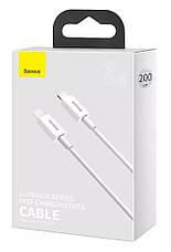 Кабель для зарядки телефона/ смартфона Baseus Type-C - Lightning 20 Вт 2 м Білий (CATLYS-C02), фото 6