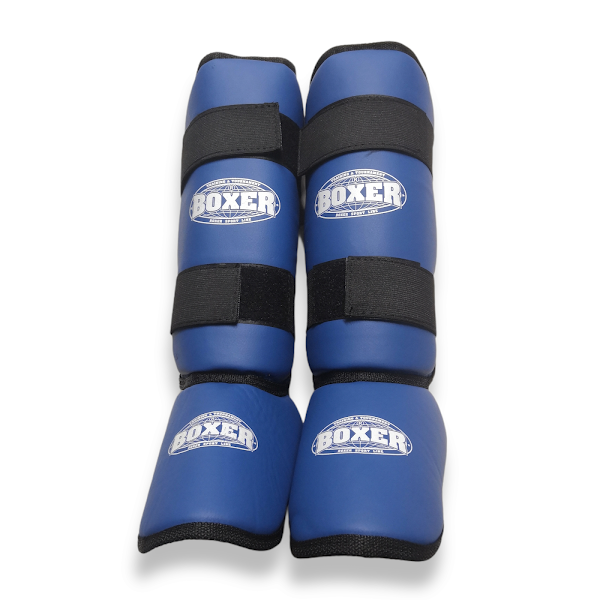 Защита голени и стопы BOXER кожвинил XL синяя - фото 1 - id-p1559952070