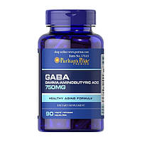 ГАМК гамма-аминомасляная кислота Puritan's Pride GABA (Gamma Aminobutyric Acid) 750 mg 90 capsules габа