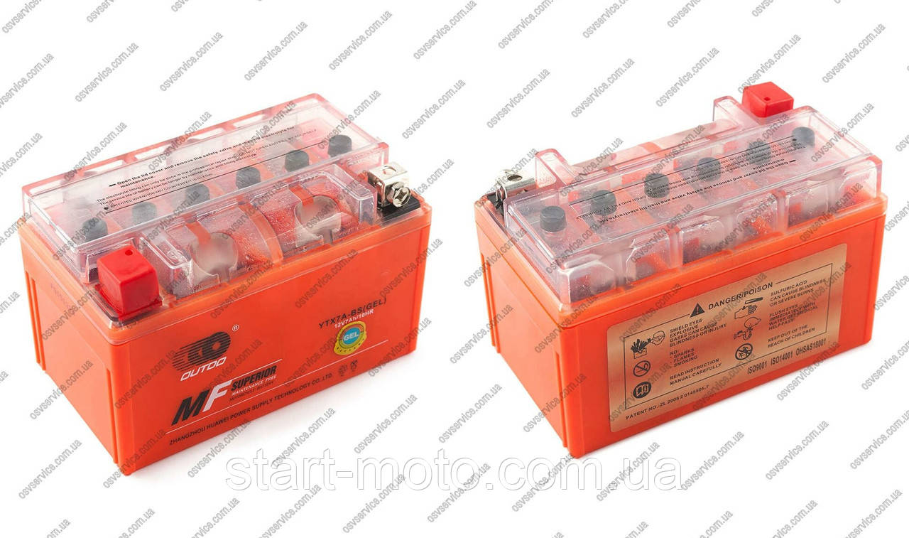 Акумулятор 12V 7Ah гелевий mod:YTX7A-BS (L150*W85*H95mm) (фірма OUTDO) 2023 хороші