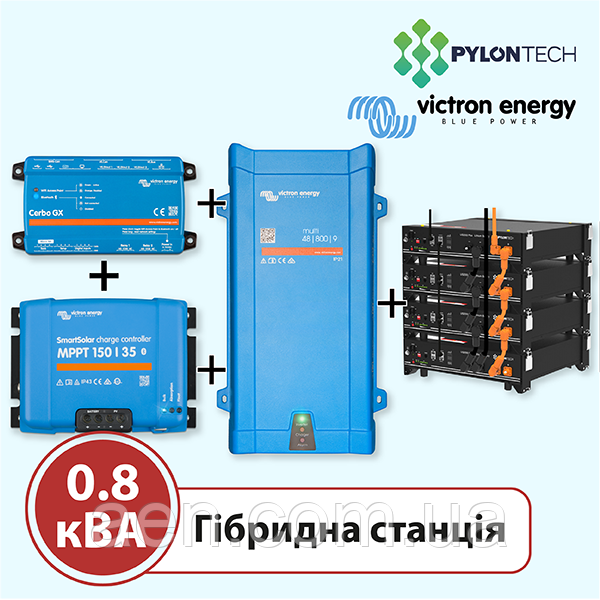 Гібридна станція на 0,8 кВА (Victron Energy, однофазна)