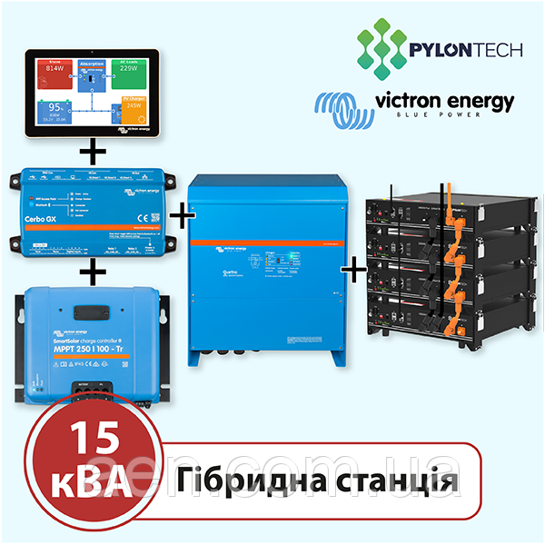 Гібридна станція на 15 кВА (Victron Energy, однофазна)