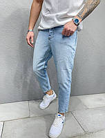 Чоловічі джинси банани блакитного кольору турецькі, Широкі джинси чоловічі сині (Мом джинси чоловічі сині)