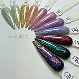 Гель-лак GeliX Flash Yuki 07, світловідбиваючий з пластівцями ЮКИ, фото 3