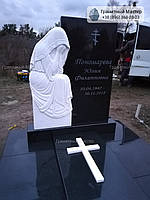 Оригинальный надгробный памятник комбинированный из гранита и мрамора № 45