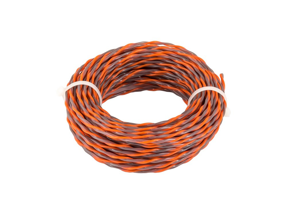 Ліска для триммера безшумна MASTERTOOL SPIRAL 2.40 мм 15 двоколірна 19-1624