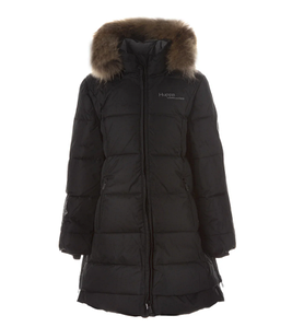 Зимовий пухове пальто підліткове для дівчаток 6-9, 16-18+ років PARISH чорне ТМ HUPPA XXL
