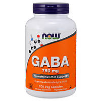 ГАМК (Гамма-аминомасляная кислота) NOW GABA 750 mg 200 caps