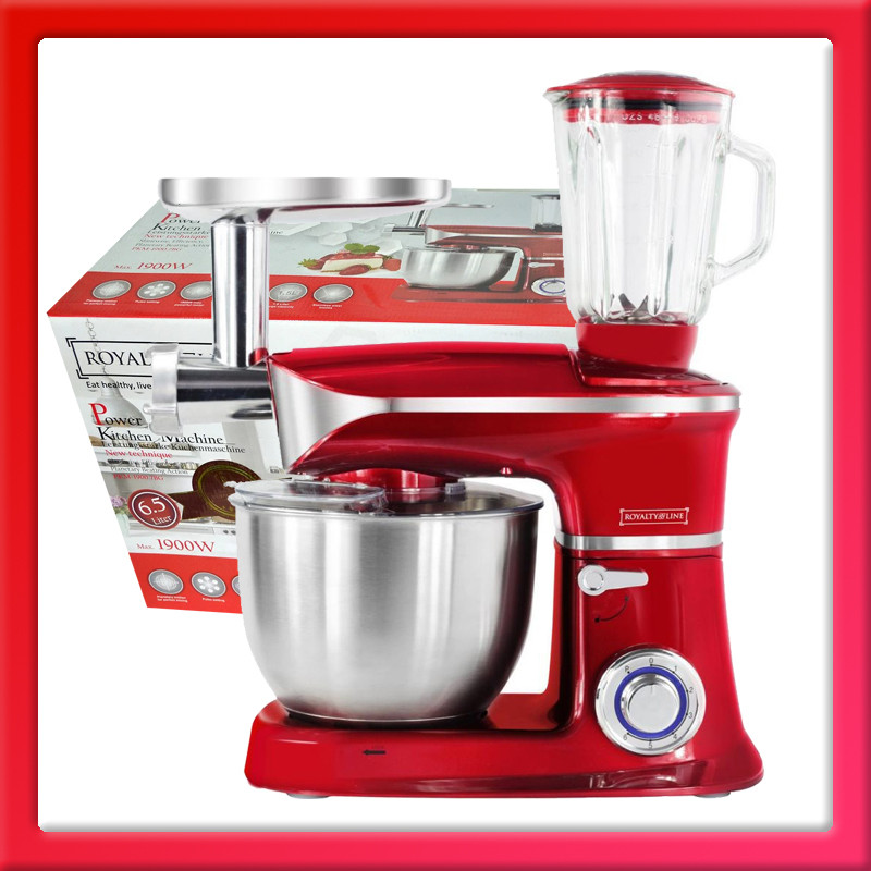 Кухонний комбайн Royalty Line RL-PKM-1900.7 BG Red (3в1, 1900 Вт, 6.5 л/1.5 л, Швейцарія), фото 1