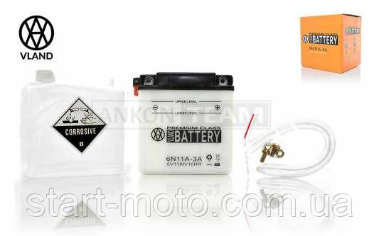 6V 11Ah 6N11A-3A Акумулятор кислотний (L120xW60xH130mm) кругла клемма фірма VLAND - Оригінал Тайвань