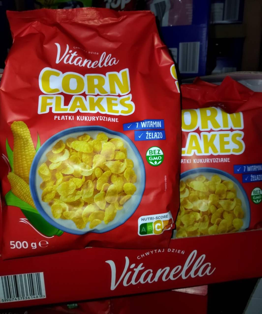 Пластівці кукурудзяні Vitanella Corn Flakes 500 г Польща, фото 1