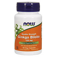 Гинкго билоба NOW Ginkgo Biloba 120 mg Double Strength 50 veg caps