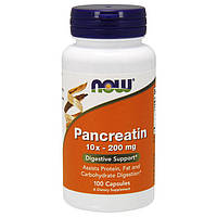 Комплекс ферментов поджелудочной железы NOW Pancreatin 10x-200 mg 100 caps
