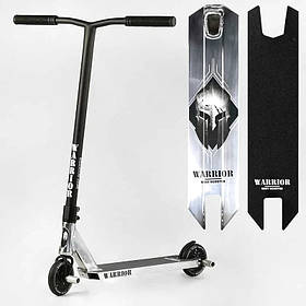 Самокат трюковий Warrior (HIC-система, ПЕГІ, колеса PU, d=120мм) Best Scooter Т-30401 Чорно-сірий