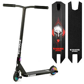 Самокат трюковий Warrior (HIC-система, ПЕГІ, колеса PU, d=120мм) Best Scooter Т-60738 Чорний