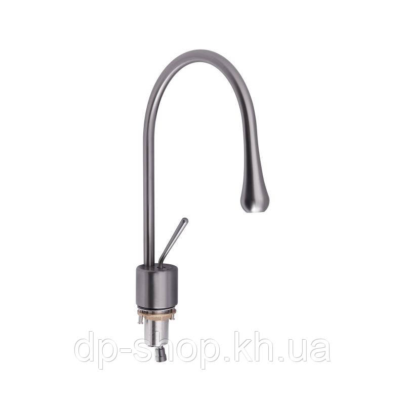 Змішувач для раковини Qtap Virgo з поворотним виливом QTVIR1066103K Gunmetal Black PVD, фото 1